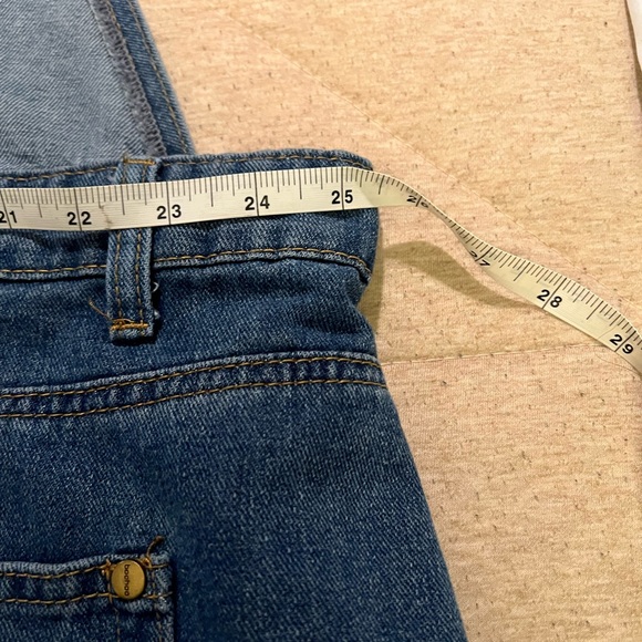 Boohoo Denim Overall Frayed Hem Pinafore Dress - Picture 6 of 9